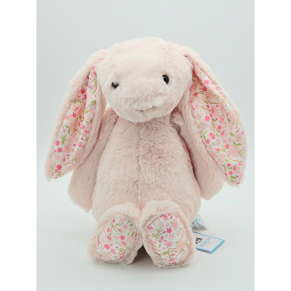 Jellycat Blossom Blush Bunny Cherry 12" Pink Floral Plush BPS3EC Authentic NWT